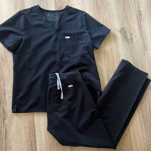 Figs Scrub Set Black Women’s Catarina Large and Livingston Medium Tall